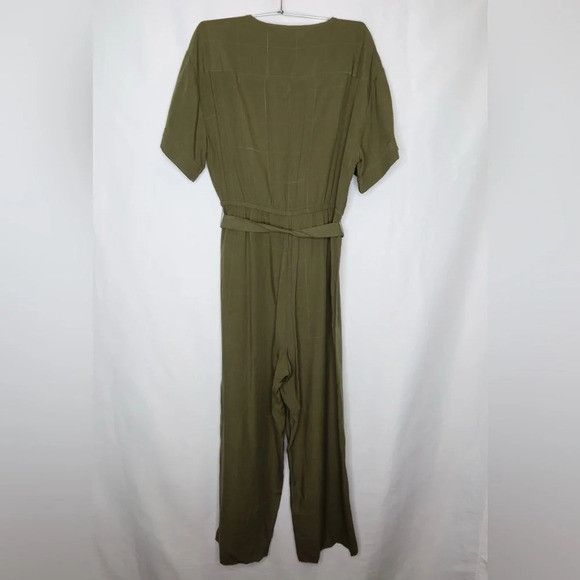 Madewell Olive Green Short Sleeved Belted Jumpsuit - Picture 9 of 11